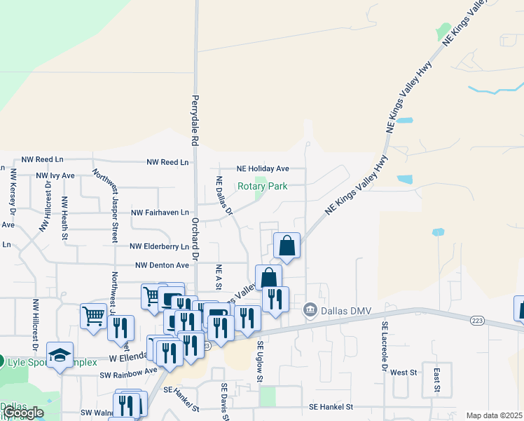 map of restaurants, bars, coffee shops, grocery stores, and more near 309 Northeast Fern Avenue in Dallas