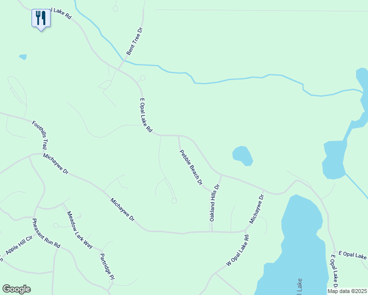 map of restaurants, bars, coffee shops, grocery stores, and more near 6597-6753 Pebble Beach Dr in Gaylord