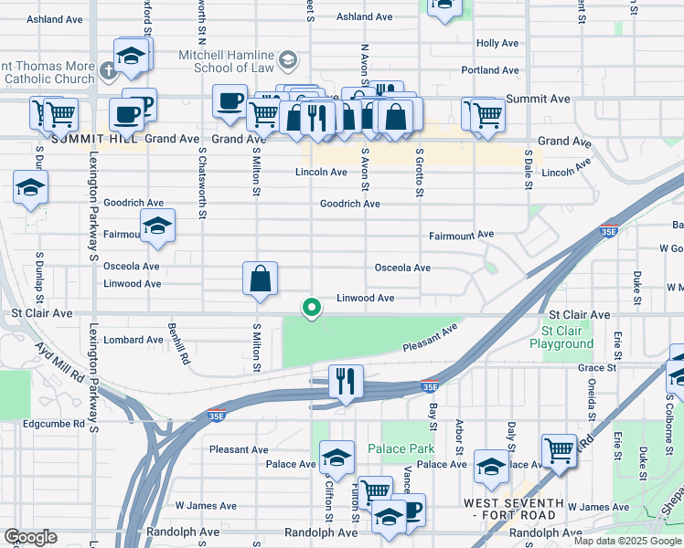 map of restaurants, bars, coffee shops, grocery stores, and more near 826 Osceola Avenue in Saint Paul