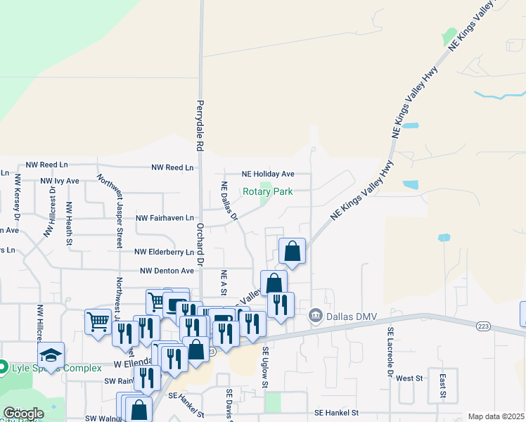 map of restaurants, bars, coffee shops, grocery stores, and more near 309 Northeast Fern Avenue in Dallas