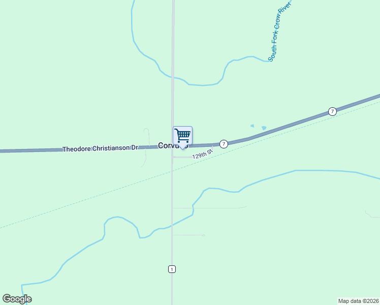 map of restaurants, bars, coffee shops, grocery stores, and more near 58066 129th Street in Cosmos