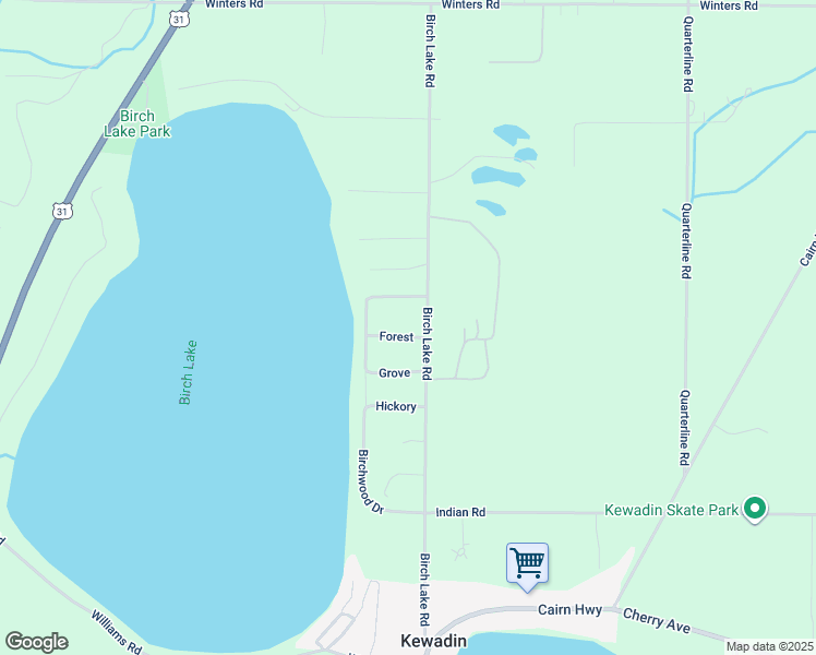 map of restaurants, bars, coffee shops, grocery stores, and more near 6601-6625 Forest in Antrim
