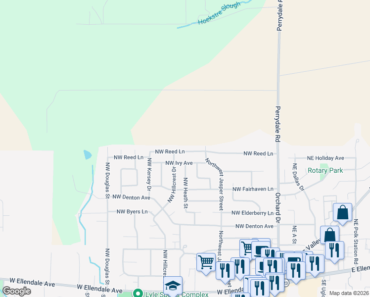 map of restaurants, bars, coffee shops, grocery stores, and more near 350 Northwest Reed Lane in Dallas