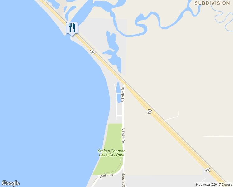 map of restaurants, bars, coffee shops, grocery stores, and more near Paradise Drive Northwest in Watertown