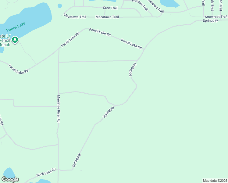 map of restaurants, bars, coffee shops, grocery stores, and more near 7520 Springgay Road in Gaylord