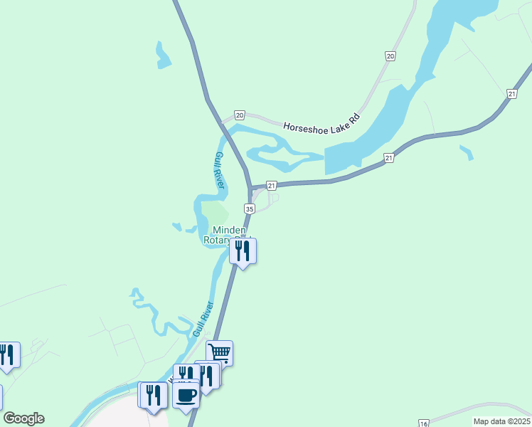 map of restaurants, bars, coffee shops, grocery stores, and more near 1008 Luger's Road in Minden