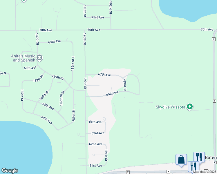 map of restaurants, bars, coffee shops, grocery stores, and more near 6510 192nd Street in Chippewa Falls
