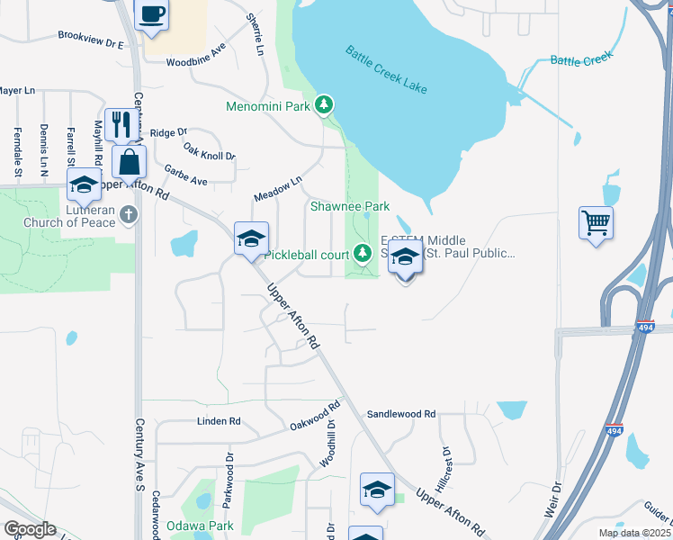 map of restaurants, bars, coffee shops, grocery stores, and more near 717 Hattie Lane in Woodbury