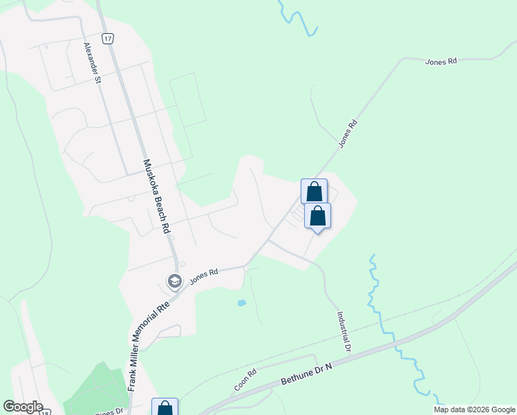 map of restaurants, bars, coffee shops, grocery stores, and more near 129 Forest Glen Drive in Gravenhurst