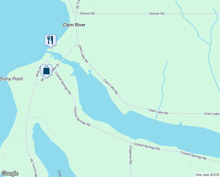 map of restaurants, bars, coffee shops, grocery stores, and more near 9059 Clam Lake Road in Bellaire