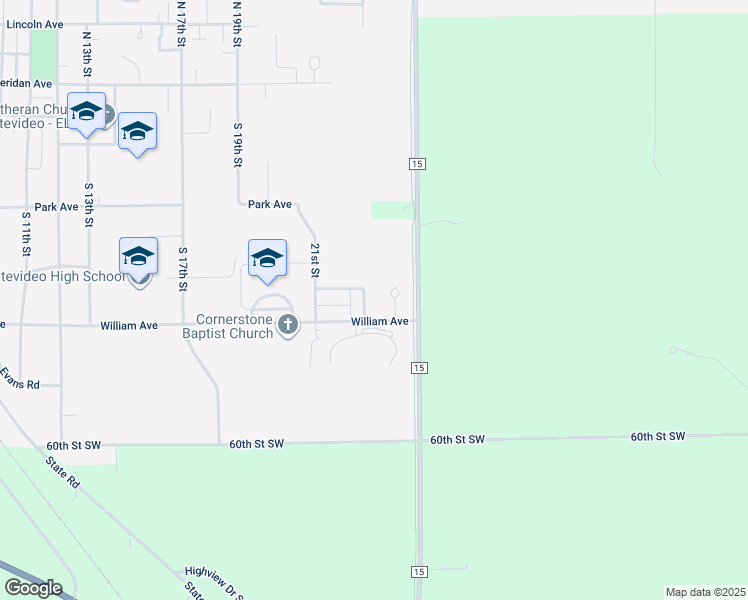 map of restaurants, bars, coffee shops, grocery stores, and more near 2114 McKinley Avenue in Montevideo