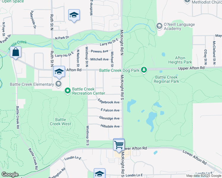 map of restaurants, bars, coffee shops, grocery stores, and more near 2236 East Dellridge Avenue in Saint Paul