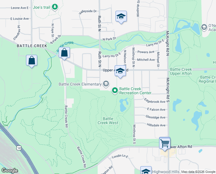 map of restaurants, bars, coffee shops, grocery stores, and more near 60 Ruth Street South in Saint Paul