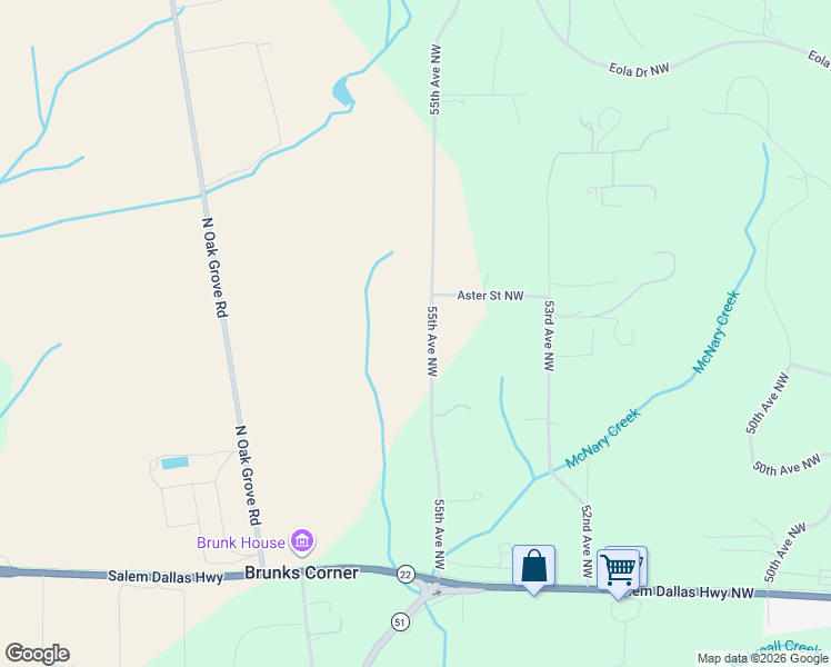 map of restaurants, bars, coffee shops, grocery stores, and more near 440 55th Avenue Northwest in Salem
