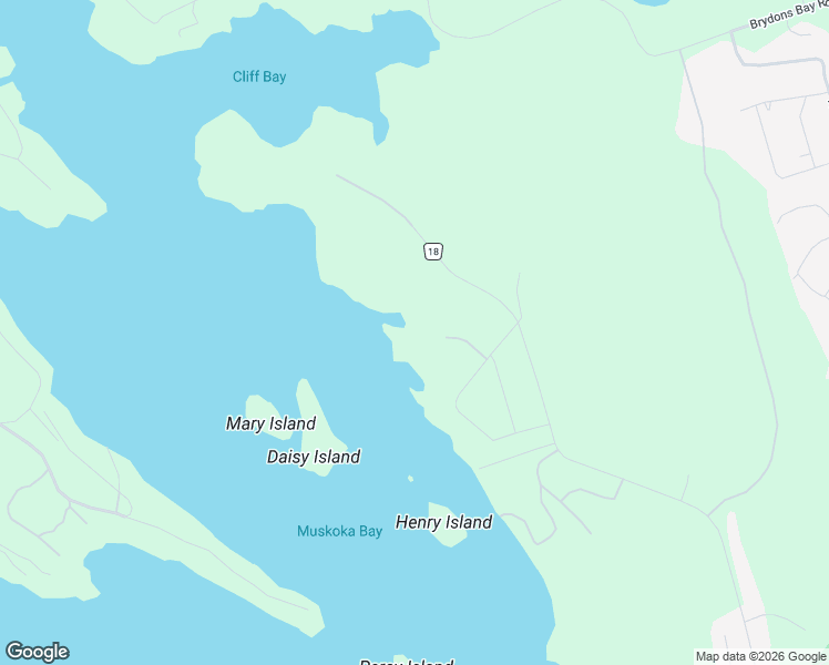 map of restaurants, bars, coffee shops, grocery stores, and more near 190 Robinson Avenue in Gravenhurst