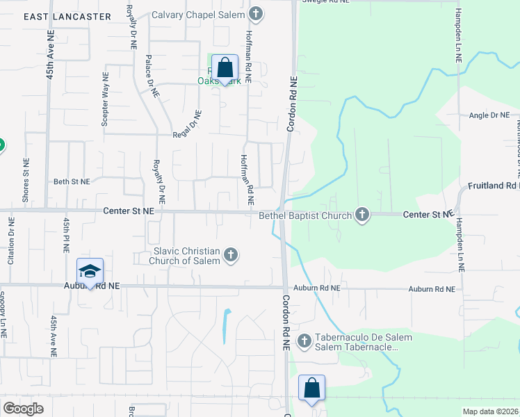 map of restaurants, bars, coffee shops, grocery stores, and more near 4963 Center Street Northeast in Salem
