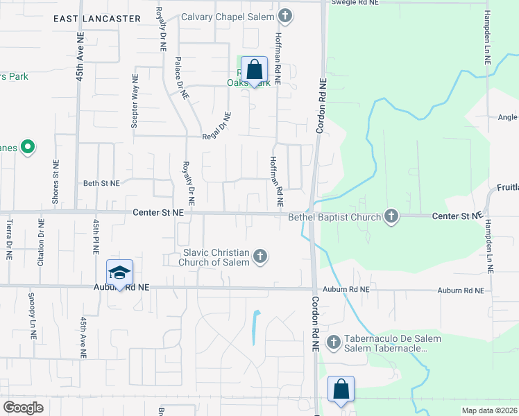 map of restaurants, bars, coffee shops, grocery stores, and more near 772 Horseback Court Northeast in Salem