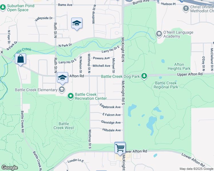 map of restaurants, bars, coffee shops, grocery stores, and more near 38 South Kipling Street in Saint Paul