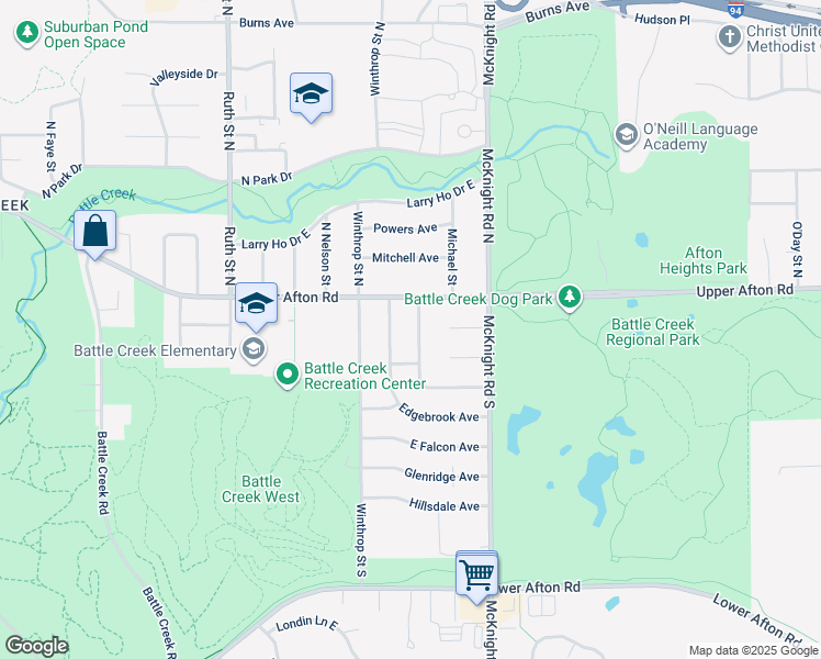 map of restaurants, bars, coffee shops, grocery stores, and more near 38 South Kipling Street in Saint Paul