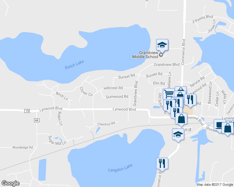 map of restaurants, bars, coffee shops, grocery stores, and more near 5954 Gumwood Road in Mound