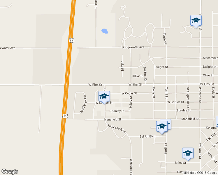 map of restaurants, bars, coffee shops, grocery stores, and more near 6691 124th Street in Chippewa Falls