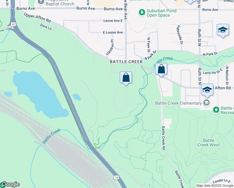 map of restaurants, bars, coffee shops, grocery stores, and more near 41 South B Street in Saint Paul