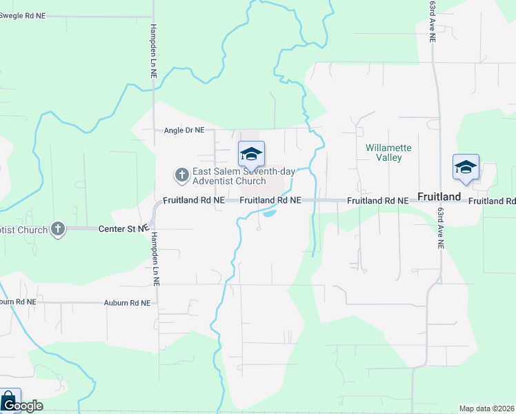 map of restaurants, bars, coffee shops, grocery stores, and more near 5756 Fruitland Road Northeast in Salem