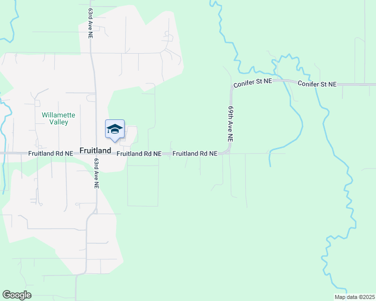 map of restaurants, bars, coffee shops, grocery stores, and more near 6735 Fruitland Road Northeast in Salem