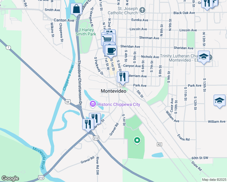 map of restaurants, bars, coffee shops, grocery stores, and more near in Montevideo