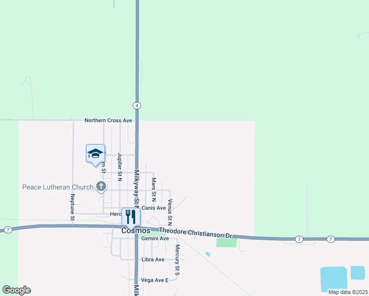 map of restaurants, bars, coffee shops, grocery stores, and more near in Cosmos