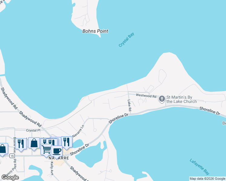 map of restaurants, bars, coffee shops, grocery stores, and more near 3104 Northview Road in Wayzata