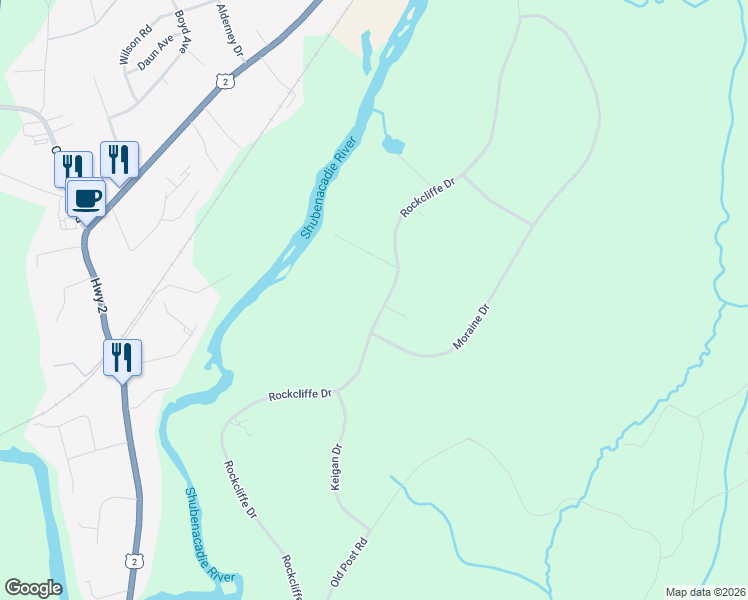 map of restaurants, bars, coffee shops, grocery stores, and more near 30 Rockcliffe Drive in Enfield