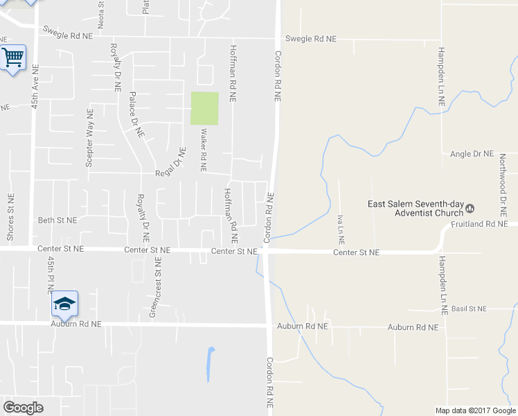 map of restaurants, bars, coffee shops, grocery stores, and more near 4986 Wind Stone Way Northeast in Salem