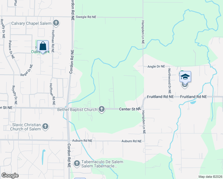 map of restaurants, bars, coffee shops, grocery stores, and more near 925 New Haven Drive Northeast in Salem