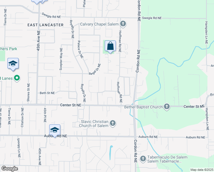 map of restaurants, bars, coffee shops, grocery stores, and more near 849 Chickadee Court Northeast in Salem