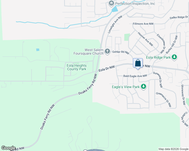 map of restaurants, bars, coffee shops, grocery stores, and more near 3198 Eola Drive Northwest in Salem