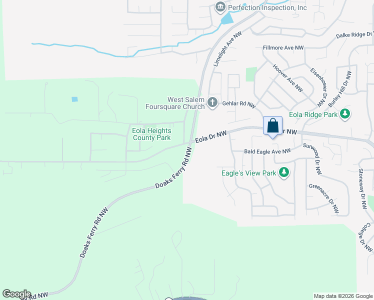 map of restaurants, bars, coffee shops, grocery stores, and more near 3198 Eola Drive Northwest in Salem