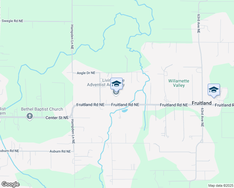 map of restaurants, bars, coffee shops, grocery stores, and more near 5771 Fruitland Road Northeast in Salem