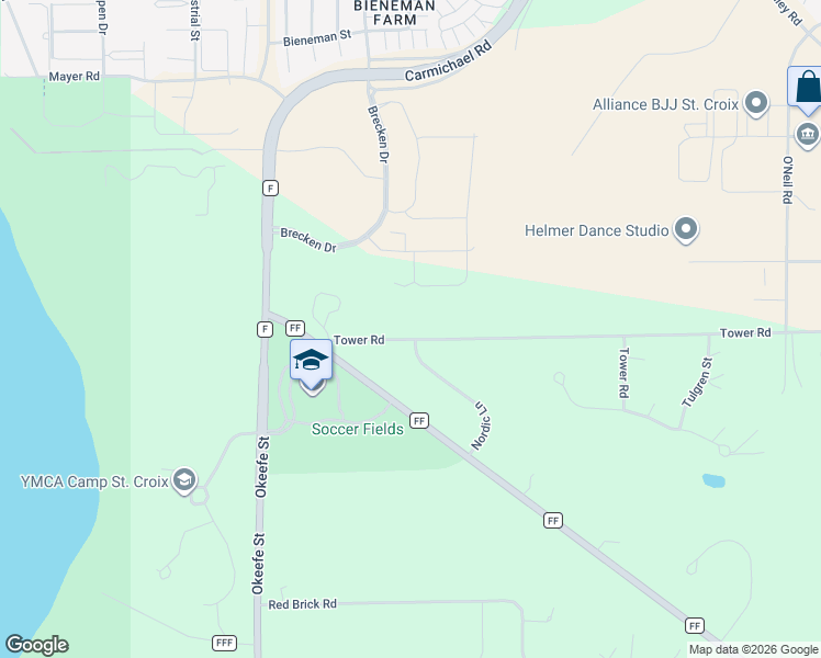 map of restaurants, bars, coffee shops, grocery stores, and more near 380 Tower Road in Hudson