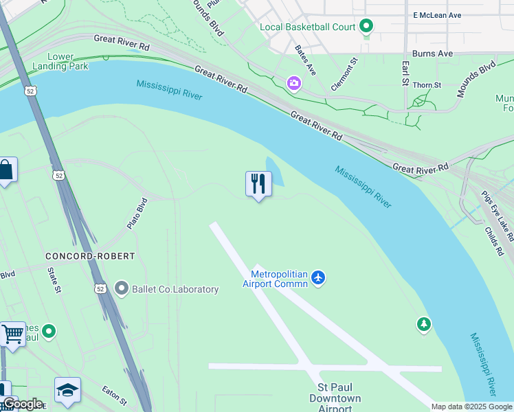 map of restaurants, bars, coffee shops, grocery stores, and more near 644 Bayfield Street in Saint Paul