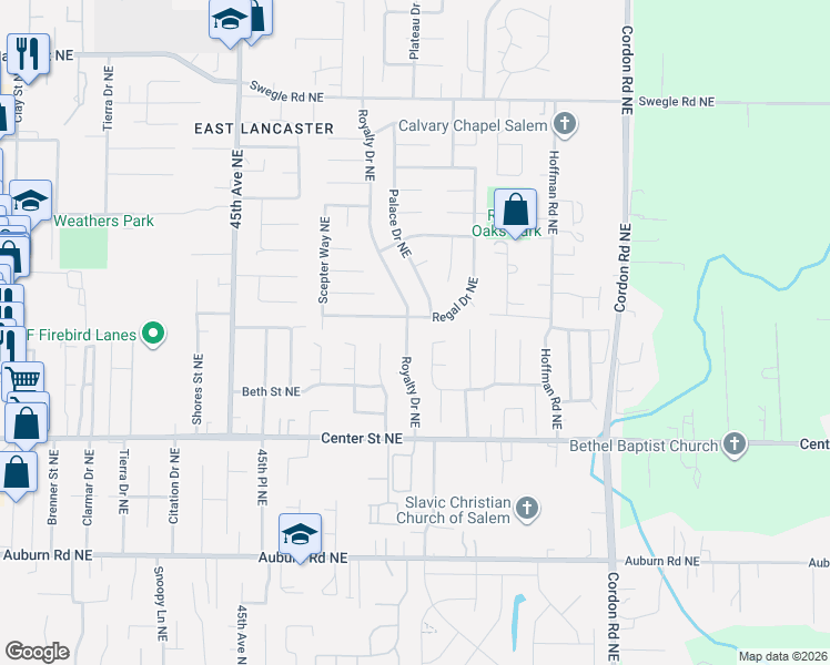 map of restaurants, bars, coffee shops, grocery stores, and more near in Salem