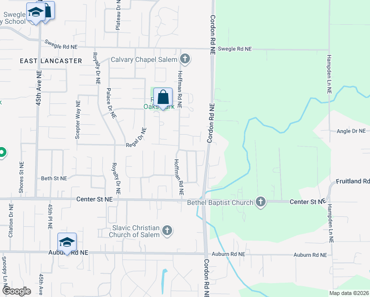map of restaurants, bars, coffee shops, grocery stores, and more near 1006 Hoffman Road Northeast in Salem