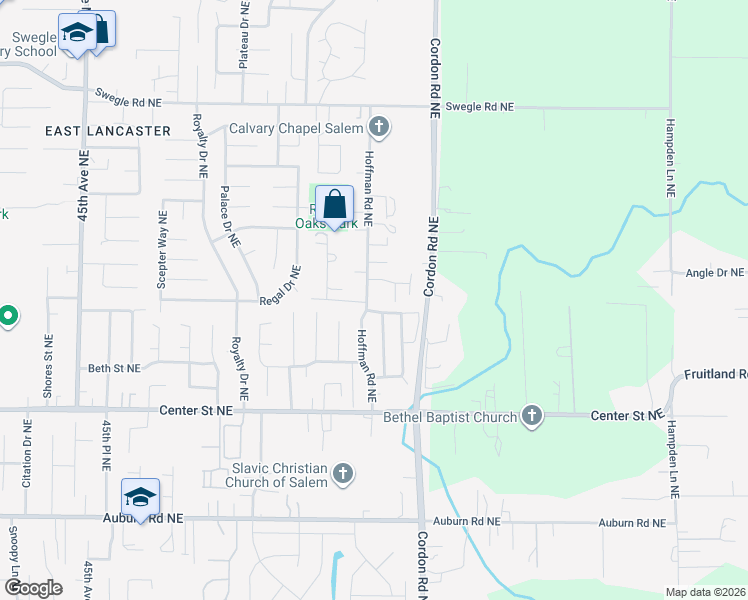 map of restaurants, bars, coffee shops, grocery stores, and more near 1006 Hoffman Road Northeast in Salem