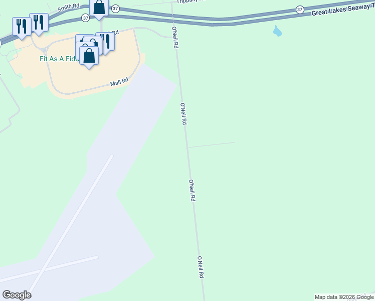 map of restaurants, bars, coffee shops, grocery stores, and more near 85 O'Neil Rd in Massena