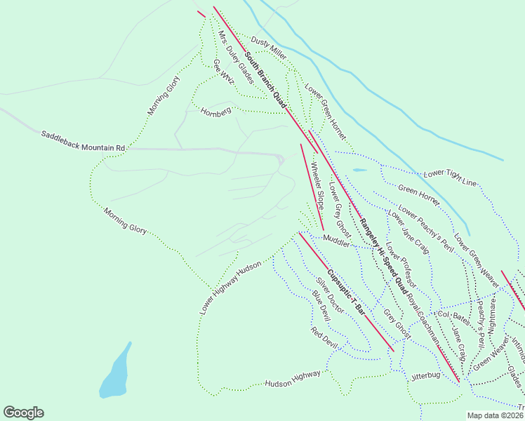 map of restaurants, bars, coffee shops, grocery stores, and more near Saddleback Mountain Road in Rangeley