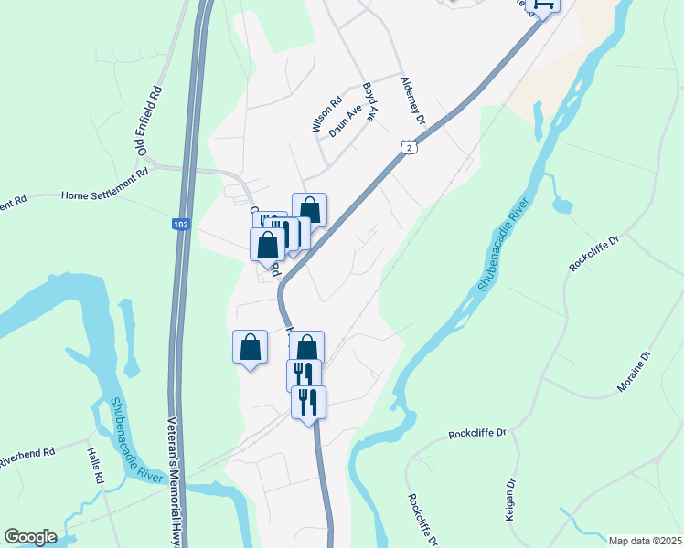 map of restaurants, bars, coffee shops, grocery stores, and more near 67 John Murray Drive in Enfield