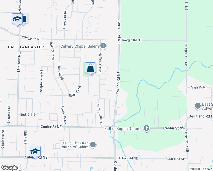 map of restaurants, bars, coffee shops, grocery stores, and more near 1125 Hoffman Road Northeast in Salem