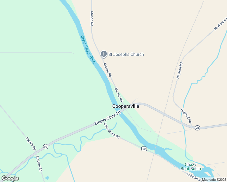 map of restaurants, bars, coffee shops, grocery stores, and more near 27 Mason Road in Champlain