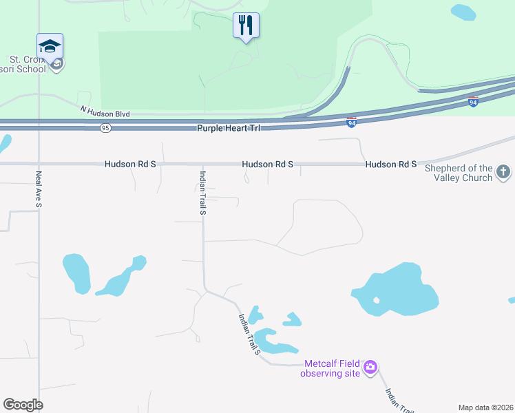 map of restaurants, bars, coffee shops, grocery stores, and more near 13670 Tomahawk Drive South in Afton