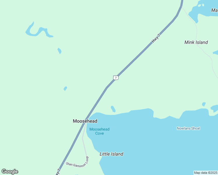 map of restaurants, bars, coffee shops, grocery stores, and more near Highway 7 in Moosehead